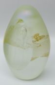 Okra art glass paperweight by Richard P.