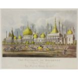 Collection of 19th century engravings and lithographs including 'The Pavilion at Brighton',