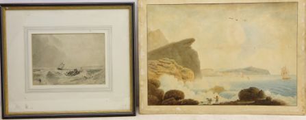 Fishing Off the Coast, watercolour indistinctly signed and dated 1915,