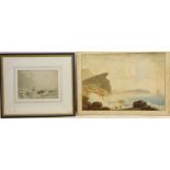 Fishing Off the Coast, watercolour indistinctly signed and dated 1915,
