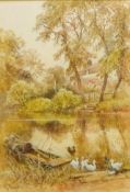 'On the Esk near Egton Bridge', watercolour signed by John C Syer (British 1844-1912),
