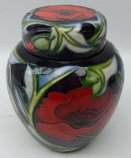 Moorcroft ginger jar and cover decorated in the Wilverley pattern, designed by Rachel Bishop,