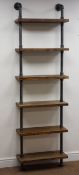 Pipe six tier wall shelves H198cm, W60cm,