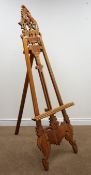 Large Rococo style hardwood picture easel,