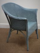 Lloyd Loom Lusty wicker chair, light blue finish,