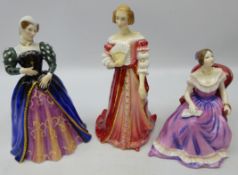 Three Royal Doulton limited edition figures; Queens of the Realm 'Mary Queen of Scots' HN 3142,