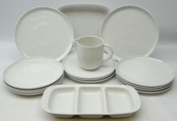Royal Worcester Jamie Oliver dinnerware; eleven large dinner plates, two serving plates, jug,
