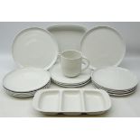 Royal Worcester Jamie Oliver dinnerware; eleven large dinner plates, two serving plates, jug,