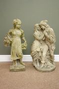 Two composite stone garden figures,