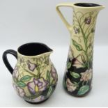 Moorcroft tapered vase and jug decorated in the Daydream pattern,