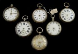 George III silver pocket watch by Joshua Farrer Doncaster no 2973 Chester 1813 and five other