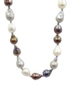Multi colour pearl necklace,