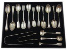 Pair of George III Irish silver mustard spoons by George Nangle, Dublin 1810,