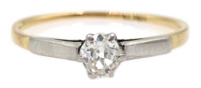 Diamond solitaire ring stamped 18ct Condition Report size M-N 1.