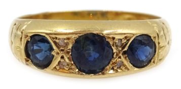 Mid Victorian 18ct gold sapphire and diamond ring Birmingham 1852 Condition Report