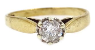 Diamond solitaire ring approx 0.25 carat hallmarked 9ct Condition Report size J 1.