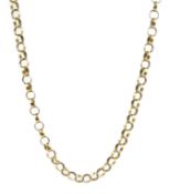 Gold belcher chain link necklace, hallmarked 9ct approx 10.