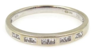 White gold diamond set half eternity ring, hallmarked 18ct, diamonds 0.