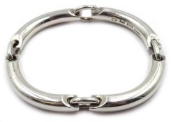 Georg Jensen Hans Hansen heavy silver link bracelet, 1996 London Import mark,