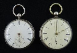 Early Victorian silver key wound pocket watch by Richard Oliver & John Edwards London 1838 and a