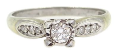 Diamond solitaire white gold ring,