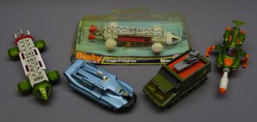 Dinky - five TV and film related die-cast models comprising UFO TV Series Shado 2 Mobile No.