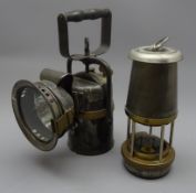 1920's carbide hand lamp, probably The Premier Lamp & Engineering Co. Ltd, Leeds Regd.No.