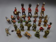 Four Elastolin composition figures of Guardsmen and Highland soldiers,