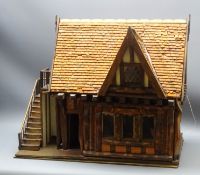 Wooden model of a Tudor style public house,