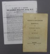 The Whitby & Pickering Railway; Its Probable Traffice and Revenue 1833, pamphlet by Willam Thompson,