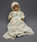 Gebruder Heubach Germany bisque head doll with moulded hair,