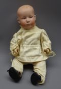 Gebruder Heubach Germany bisque head baby doll with moulded hair,