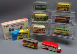 Corgi - eight limited edition die-cast models of buses/trams including six Original Omnibus Company