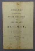 Remarks in Favour of the North Yorkshire and Cleveland Railway 1854, pamphlet by Willam Thompson,