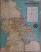 North Eastern Railway Products Map, 1910, folding linen backed with red cloth boards 1vol.