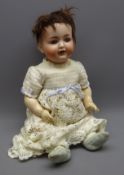 Kammer and Reinhardt Simon and Halbig Germany bisque head doll with applied hair,