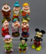 Disney - Marx Hong Kong plastic clockwork twirly tail figure of Mickey Mouse H17cm,