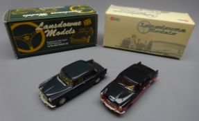 Lansdowne Models - two die-cast models - 1961 Austin A99 Westminster (black/tartan red) No.