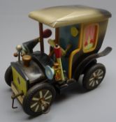 Early 20th century West German Steinbach musical money box in the form of a car with Thorens
