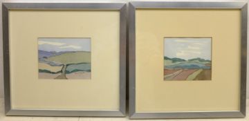 Hillside Roads, pair watercolours signed by Betty Price (Canadian 20th century) and dated '85,