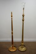 Two gilt wood standard lamps,