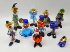 Nine Murano glass Clowns, H27cm max one a/f (9) Condition Report <a href='//www.