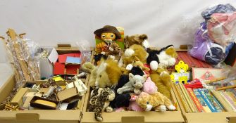 Collection of TY Beanie Babies and other stuffed toys, Britains plastic farm animals & others,