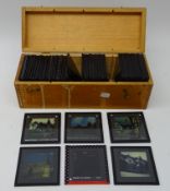 Cased set of 1950s colour slides mainly English architectural scenes, holiday photos from Paris,