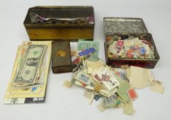 Collection of coins and banknotes including; Great British pre-decimal coinage,
