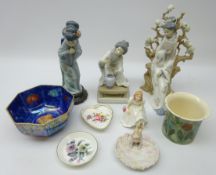 Three Lladro figures; Geisha no. 4807, Mayumi Geisha no. 1449 and Geisha Flower Arranger no.