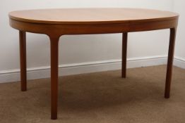 Nathan teak oval extending dining table, 206cm x 99cm,