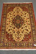 Kashan red ground, central medallion, floral field,