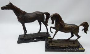 Two Italian limited edition bronzed Racehorse studies; 'Lord Jim' & 'Al Kabir', by J.L.