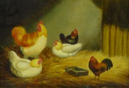 Chickens in a Barn,